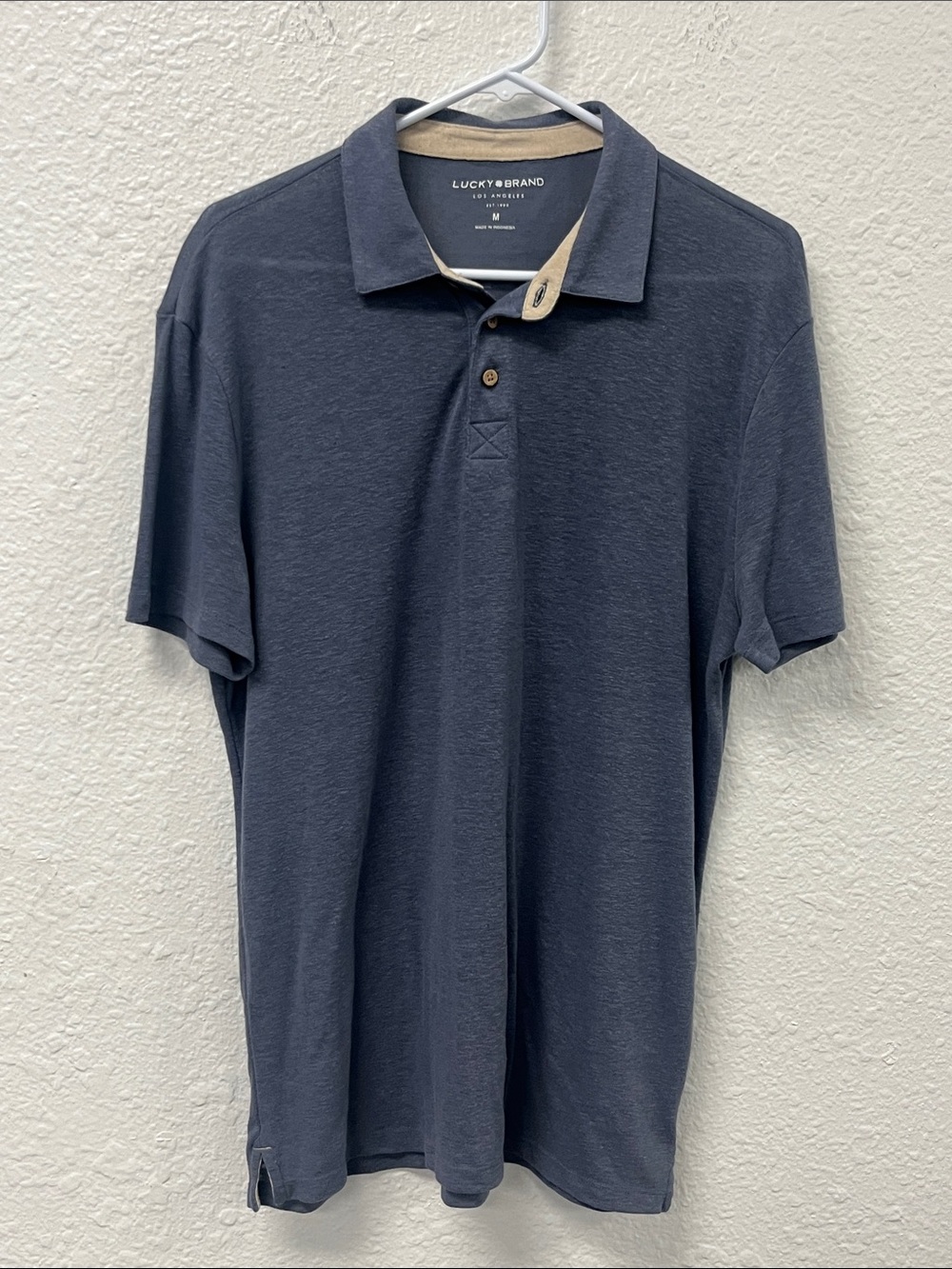 Lucky Brand Men's Dark Navy Polo with Contrast Trim #1270